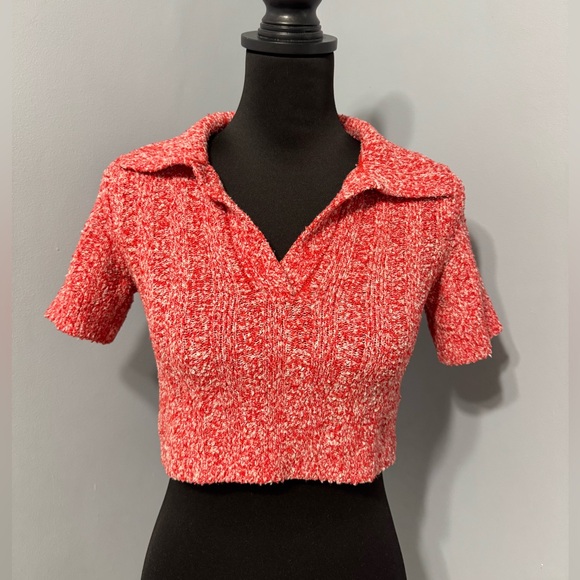 Urban Outfitters Tops - Urban Outfitters Knitted Collard Crop Top Women’s Size Medium